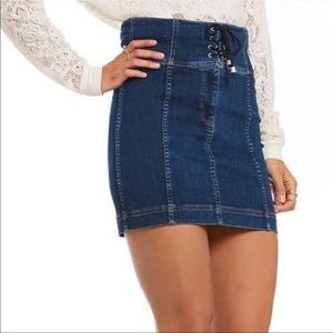 Free People Blue Denim Skirt